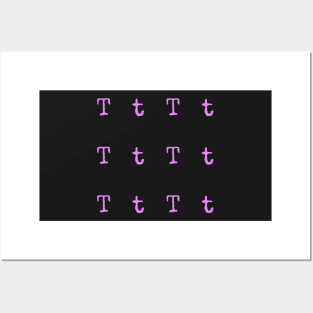 Pink Typewriter Letter T Posters and Art